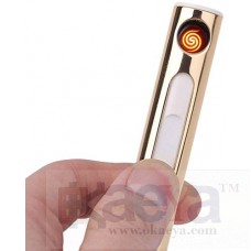 OkaeYa Portable USB Lighter Electronic Rechargeable Cigarette Lighter Flameless Cigar Windproof Metal Pipe Torch Lighter Cigarette Lighter (Multicolor)